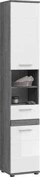 xonox.home Hochschrank Blake Rauchsilber/Weiß Hochglanz (X02B2711)