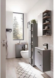 Schildmeyer welltime Hochschrank Balto Breite 44 cm Regal beidseitig montierbar platingrau Korpus: platingrau (157482)