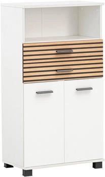 Schildmeyer welltime Midischrank Katta Breite 60 cm Schubladen mit Akustikprint mattweiß/Akustikprint Korpus: mattweiß (158585)