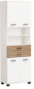 Schildmeyer welltime Hochschrank Katta Breite 59 cm Schubladenfronten mit Akustikprint mattweiß/Akustikprint Korpus: mattweiß (701977)