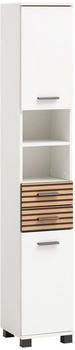 Schildmeyer welltime Hochschrank Katta Breite 30 cm Wechselbarer Türanschlag Schubladen mit Akustikprint mattweiß/Akustikprint Korpus: mattweiß (158589)