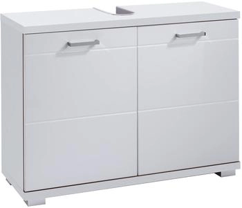 byLIVING Waschbeckenunterschrank Nebraska Breite 80 cm MDF-Fronten in Hochglanz-Optik wei&szlig; / Hochglanz wei&szlig; Korpus: wei&szlig; matt (90888)