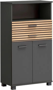 Schildmeyer welltime Midischrank Katta Breite 60 cm Schubladen mit Akustikprint anthrazit/Akustikprint Korpus: anthrazit (158586)