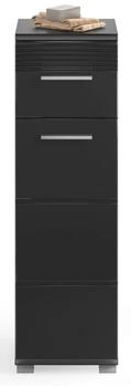 xonox.home Linus Badezimmer Unterschrank schwarz Hochglanz 30 x 79 x 31 cm (GE7005-01)