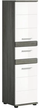 xonox.home Blake Badezimmer Hochschrank Rauchsilber/Wei&szlig; Hochglanz (X02B2710)
