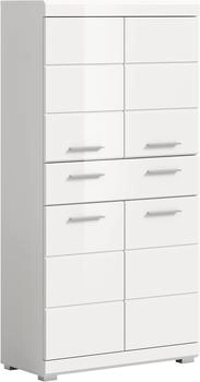 xonox.home Scout Midischrank Wei&szlig; / Wei&szlig; Hochglanz 74x141x31 cm (X06A9715)