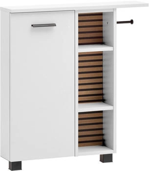 Schildmeyer welltime Seitenschrank Katta Breite 70 cm Regal links oder rechts montierbar mattweiß/Akustikprint Korpus: mattweiß/Akustikprint (158593)