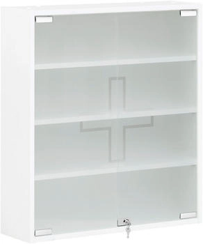 Schildmeyer Medizinschrank Bjarne Breite 64 cm Abschlie&szlig;bare Glast&uuml;ren mattwei&szlig; Korpus: mattwei&szlig; (158506)