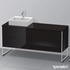 Duravit Xsquare Waschtischunterbau für Konsole Becken links 4 Auszüge 1600 x 548 x 778 mm Schwarz Hochglanz XS4924L4040