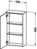 Duravit XSquare halbhoher Schrank 1 Tür B: 50 H: 88 XS1303R2222