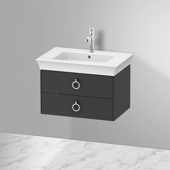 Duravit White Tulip Waschtischunterbau wandh&auml;ngend f&uuml;r 236375 684 x 458 x 410 mm Graphit Seidenmatt/Griff Chrom (WT435105858)
