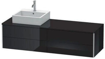 Duravit Xsquare Waschtischunterbau f&uuml;r Konsole Becken links 4 Schubk&auml;sten 1600 x 548 x 400 mm Schwarz Hochglanz (XS4914L4040)