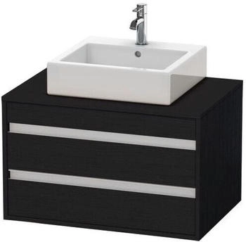 Duravit Ketho Waschtischunterbau wandh&auml;ngend f&uuml;r Aufsatzbecken 2 Schubk&auml;sten 800 x 551 x 496 mm Eiche Schwarz (KT665401616)