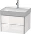Duravit Xsquare Waschtischunterbau wandhängend für 235360 2 Schubkästen 584 x 460 x 397 mm Steingrau Seidenmatt (XS416109292)