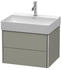 Duravit Xsquare Waschtischunterbau wandhängend für 235360 2 Schubkästen 584 x 460 x 397 mm Steingrau Seidenmatt (XS416109292)