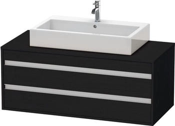 Duravit Ketho Waschtischunterbau wandhängend für Aufsatzbecken 2 Schubkästen 1200 x 551 x 496 mm Eiche Schwarz (KT665601616)