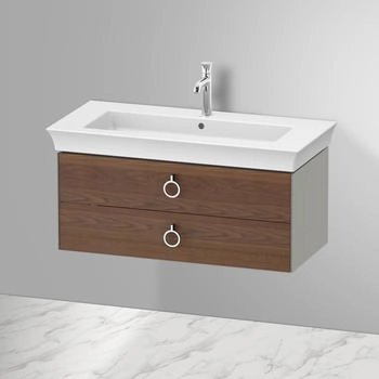 Duravit White Tulip Waschtischunterbau wandh&auml;ngend f&uuml;r 236310 2 Schubk&auml;sten 984 x 458 x 410 mm Steingrau Seidenmatt/Amerikanischer (WT435207792)