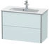 Duravit Xsquare Waschtischunterbau wandhängend für 234263 2 Schubkästen 610 x 388 x 560 mm Schwarz Hochglanz (XS416504040)