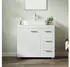 Vasagle Waschbeckenunterschrank mit 3 großen Schubladen 70B cm ohne Säule kolkenweiß + naturbeige