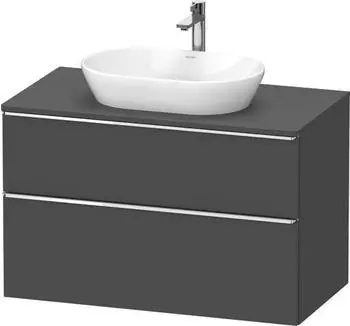 Duravit D-Neo Konsolenwaschtischunterschrank mit 2 Ausz&uuml;gen Griff Chrom Hochglanz 1000 x 644 x 550 mm Graphit Matt DE4968010490000