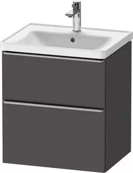 Duravit D-Neo mit 2 Ausz&uuml;gen Griff Edelstahl Geb&uuml;rstet 584 x 625 x 452 mm Graphit Matt DE4359070490000