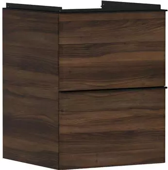 Hansgrohe Xelu Q 48 x 60.5 x 47.5 cm for washbasin, 2 drawers dark walnut, matt black (54022670)