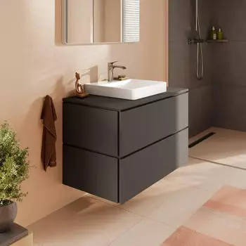 Hansgrohe Xilesa E 98 x 55 cm, 2 drawers slate grey matt with Push-Open (54302760)