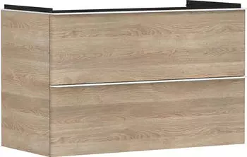 Hansgrohe Xelu Q 98 x 60.5 x 47.5 cm with 2 drawers natural oak, matt white (54033700)