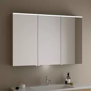 Burgbad Eqio Spiegelschrank mit LED Waschtischbeleuchtung T&uuml;r-Anschlag links Eiche Dekor Cashmere (SPGT120-L-F3180-B0001-D)