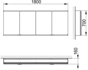 KEUCO Royal Modular 2.0 Spiegelschrank unbeleuchtet Wandeinbau Aluminium (800400180100000)