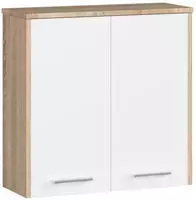 Akord - H&auml;ngender Badezimmerschrank Fin Sonoma-eiche 60 Cm 2 T&uuml;ren 2 Ebenen Front