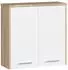 Akord Furniture Factory FIN W60 Hängeschrank Bad 2 Türen Sonoma Eiche/Weiß 60x60x22,5cm (OP0LLAZW60DABBIA)