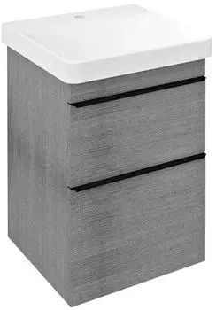 Sapho Sitia Waschtischunterschrank 70x46x44cm, 2 Schubladen, Silbereiche (SI050-1111)