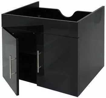 MCW Waschbeckenunterschrank D16 Hochglanz 60cm Schwarz (MCW-D16)