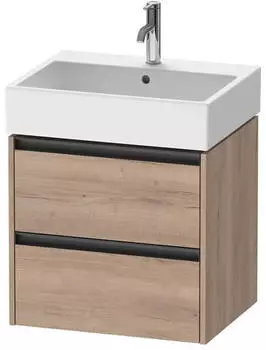 Duravit Ketho.2 Waschtischunterschrank wandh&auml;ngend 2 Ausz&uuml;ge 58,4x46cm Eiche marmoriert (K25275055550000)