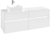 V&B Waschtischunterschrank Collaro 140x54,8x50cm, WT l, LED 10W, bla Oa
