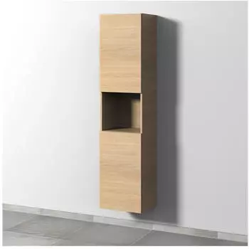 Sanipa 3way Hochschrank 2 Türen, 1 offenes Fach, Anschlag links, Eiche Nordic (SM11648)