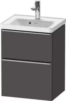 Duravit D-Neo mit 2 Ausz&uuml;gen Griff Edelstahl Geb&uuml;rstet 484 x 625 x 372 mm Graphit Matt DE4350070490000