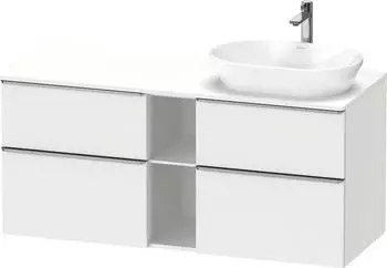 Duravit D-Neo Konsolenwaschtischunterschrank f&uuml;r Becken rechts mit 4 Ausz&uuml;gen und 2 F&auml;chern Griff Edelstahl Geb&uuml;rstet 1400 x 644 x... DE4970R70180000