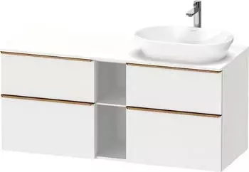Duravit D-Neo Konsolenwaschtischunterschrank f&uuml;r Becken rechts mit 4 Ausz&uuml;gen und 2 F&auml;chern Griff Bronze Geb&uuml;rstet 1400 x 644 x 550... DE4970R04180000