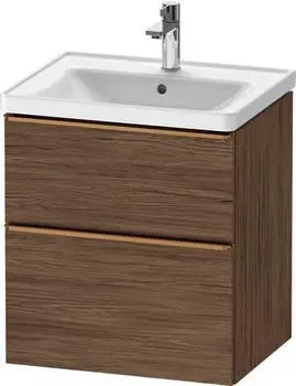 Duravit D-Neo mit 2 Ausz&uuml;gen Griff Bronze Geb&uuml;rstet 584 x 625 x 452 mm Nussbaum dunkel Matt DE4359004210000