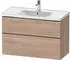 Duravit D-Neo mit 2 Auszügen Griff Edelstahl Gebürstet 984 x 625 x 452 mm Eiche Marmoriert Matt DE4356070550000