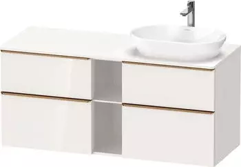 Duravit D-Neo Konsolenwaschtischunterschrank f&uuml;r Becken rechts mit 4 Ausz&uuml;gen und 2 F&auml;chern Griff Bronze Geb&uuml;rstet 1400 x 644 x 550... DE4970R04220000