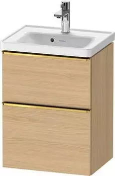 Duravit D-Neo mit 2 Ausz&uuml;gen Griff Gold Poliert 484 x 625 x 372 mm Eiche Natur Matt DE4350034300000