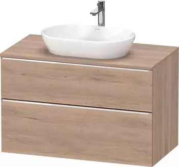 Duravit D-Neo Konsolenwaschtischunterschrank mit 2 Ausz&uuml;gen Griff Chrom Hochglanz 1000 x 644 x 550 mm Eiche Marmoriert Matt DE4968010550000