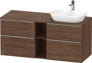Duravit D-Neo Konsolenwaschtischunterschrank f&uuml;r Becken rechts mit 4 Ausz&uuml;gen und 2 F&auml;chern Griff Edelstahl Geb&uuml;rstet 1400 x 644 x... DE4970R70210000