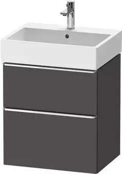Duravit D-Neo mit 2 Ausz&uuml;gen Griff Chrom Hochglanz 584 x 625 x 442 mm Graphit Matt DE4371010490000