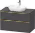 Duravit D-Neo Konsolenwaschtischunterschrank mit 2 Auszügen Griff Gold Poliert 1000 x 644 x 550 mm Graphit Matt DE4968034490000
