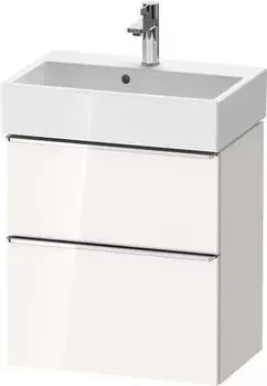 Duravit D-Neo mit 2 Ausz&uuml;gen Griff Chrom Hochglanz 584 x 625 x 372 mm Wei&szlig; Hochglanz DE4329010220000