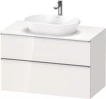 Duravit D-Neo Konsolenwaschtischunterschrank mit 2 Ausz&uuml;gen Griff Chrom Hochglanz 1000 x 644 x 550 mm Wei&szlig; Hochglanz DE4968010220000
